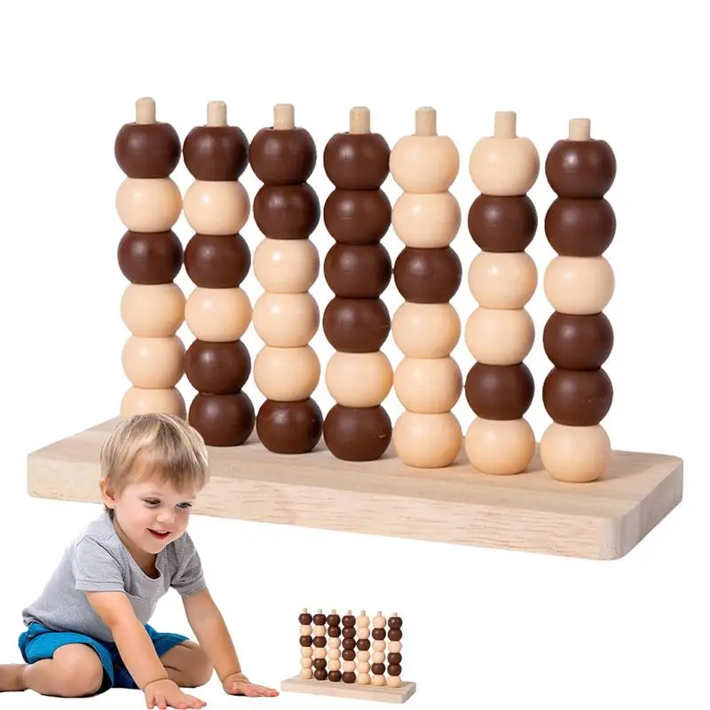 Four Connect Chess Wooden Three-Dimensional Table Games Chess Toys Educational Classic Strategy Board Games Family Board Game