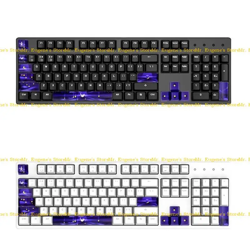 

D08B 12Pcs Personality Keycaps OEM Profile PBT Five-Side Sublimation Space ESC Enter Direction Keycap for Mechanical Keyboard