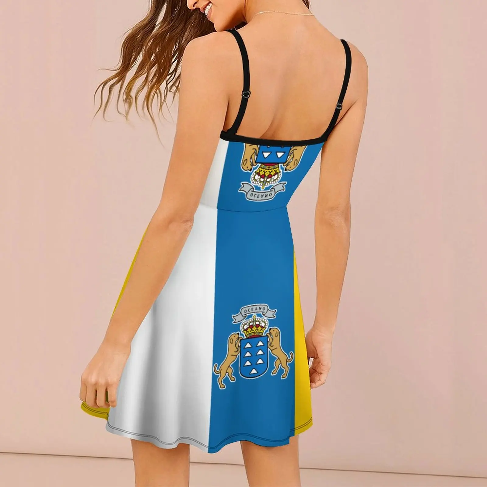 Sexy Flag of The Canary Islands Women's Sling Dress Sarcastic  Vacations  Woman's Gown Dresses Top Quality