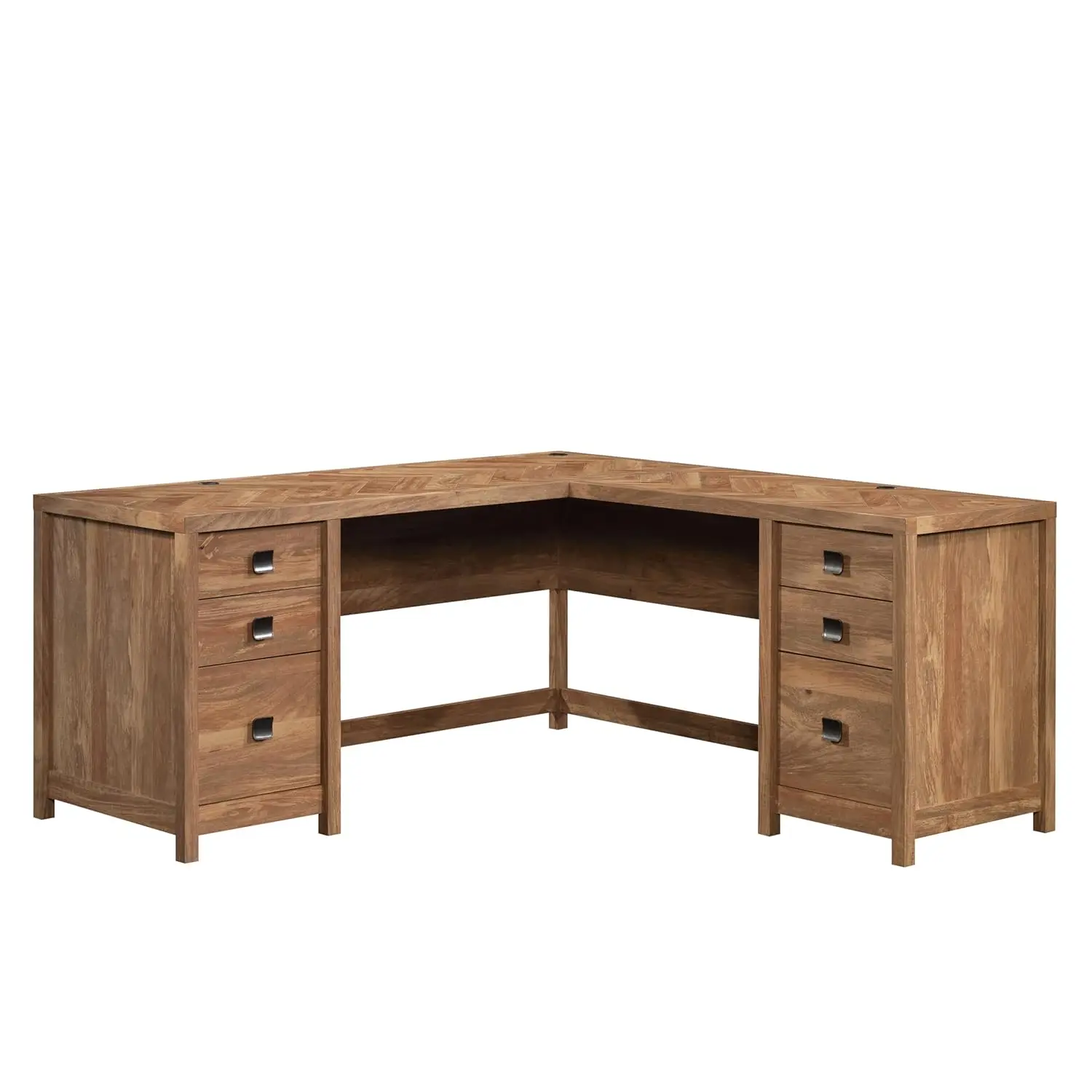 

Cannery Bridge L-Shaped Desk with 6 Storage Drawers, Sindoori Mango Finish, Customized
