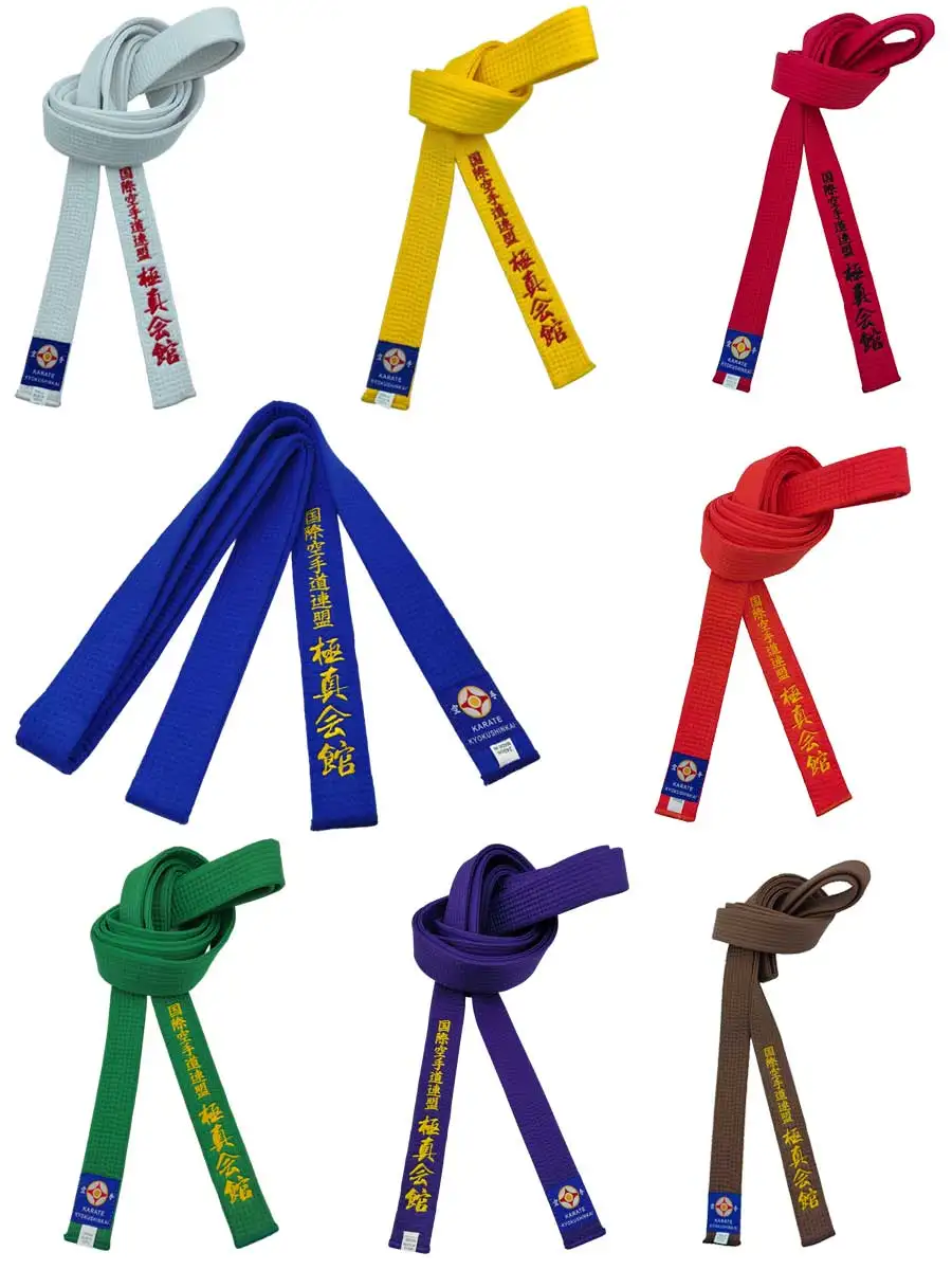 International Karate Federation Kyokushi Sports Color Belt,Unisex Martial Arts Customized Processing Embroidery Text Label Logo