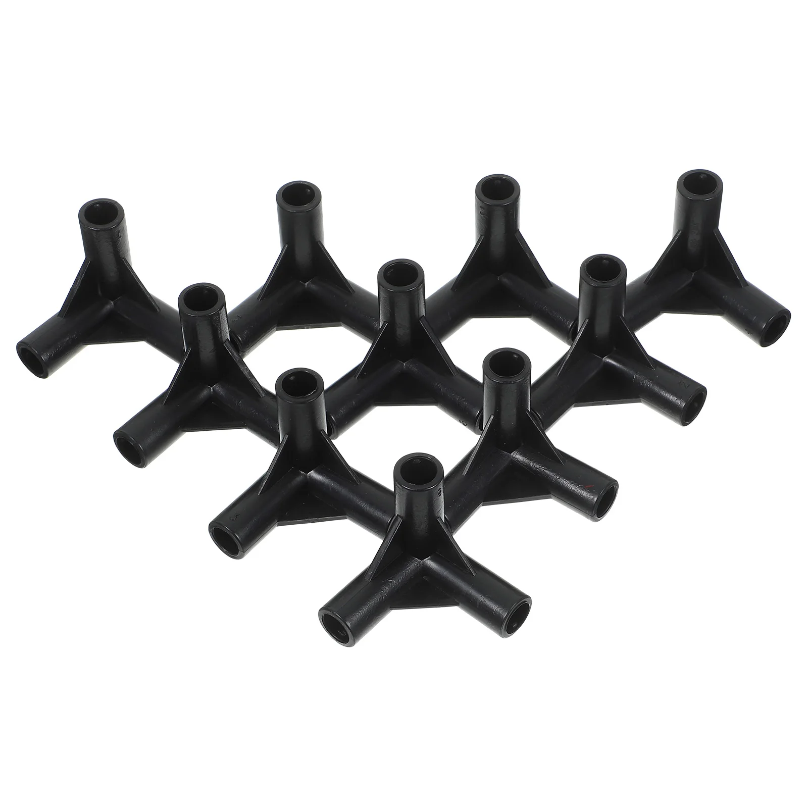 

24pcs Tent Fittings Right Angle Tee Joint Black 8mm Canopy Replacement Parts Greenhouse Connectors Plastic Durable