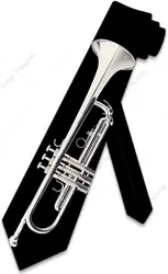 Trumpet Ties Mens Jazz Tie Music Neckties Cool Musical Instrument Pattern Tie Print One Size
