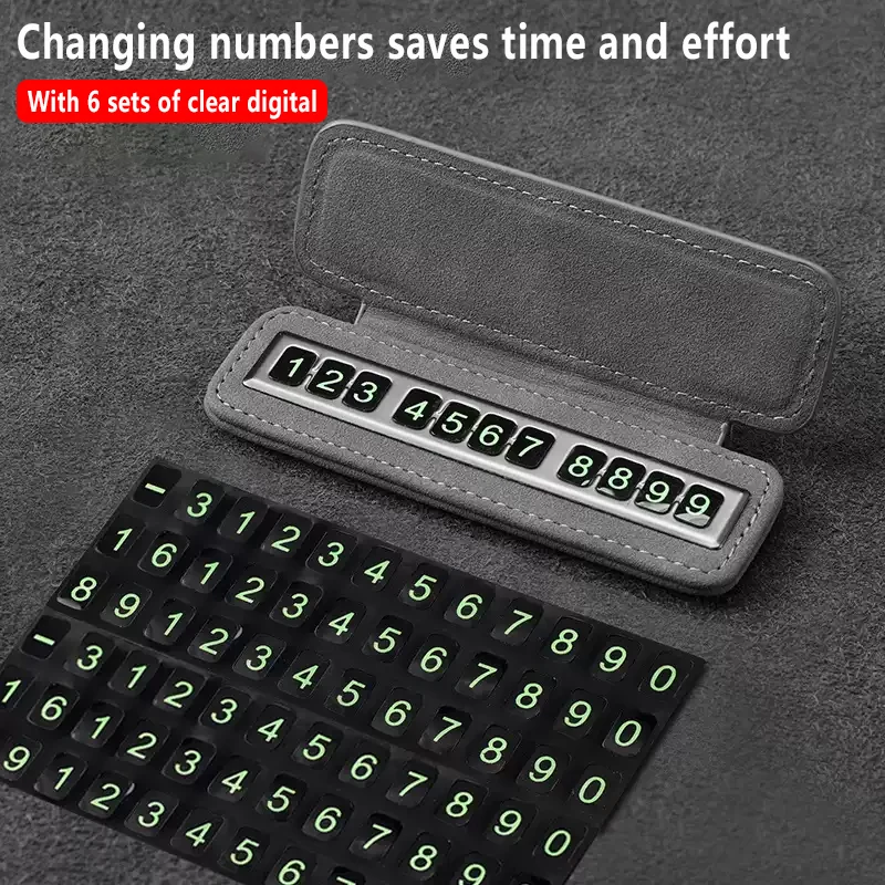 

WEIHAO Car Styling Temporary Parking Card Plate Telephone Number Suede Auto Phone Number Card Card Car Sticker Luminous
