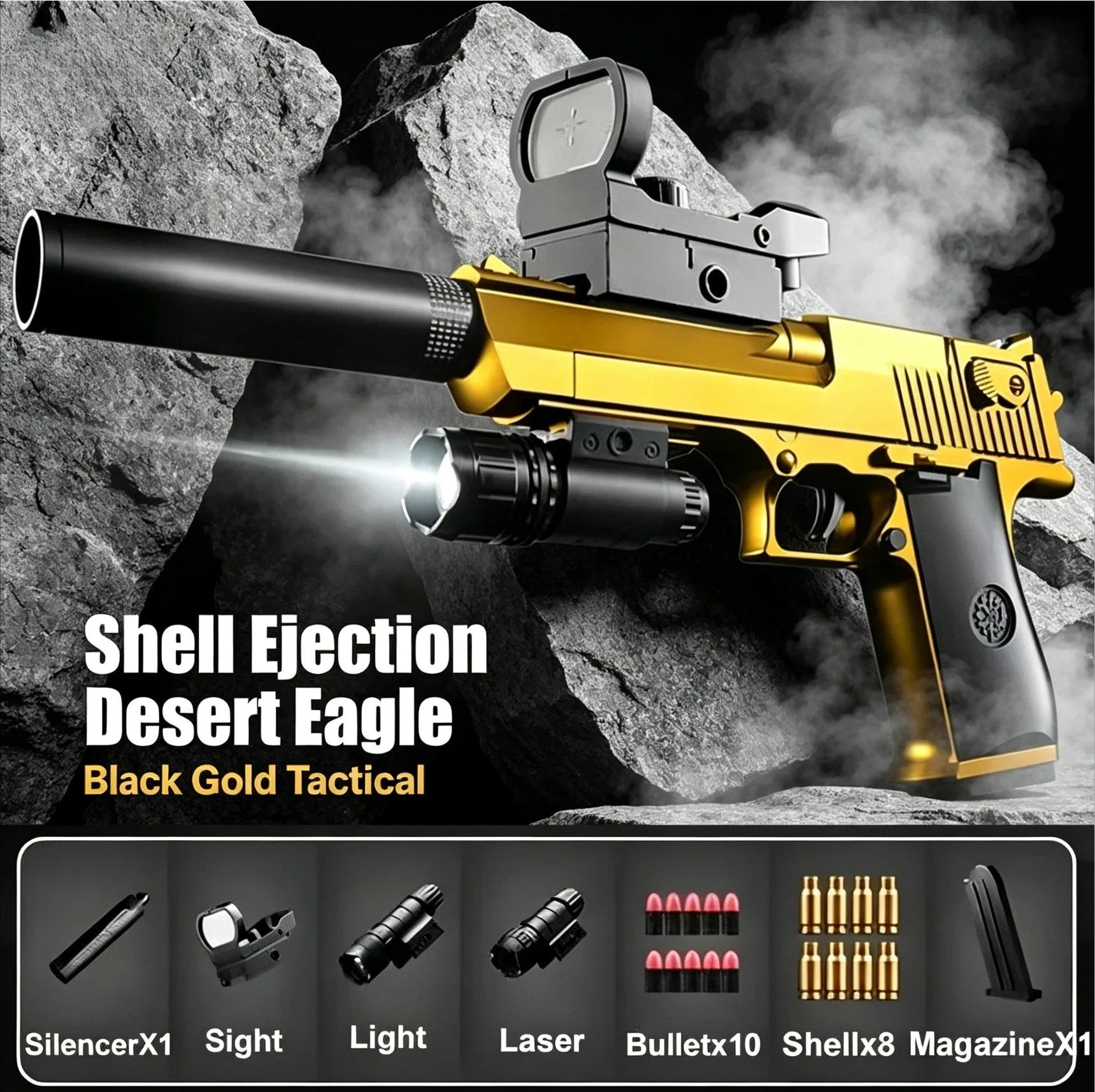 8S-Educational Toy Gun Shell Ejecting Toy Foam Soft Bullet Blaster for Kids Boys Adults Airsoft Pistol Children Birthday Gift
