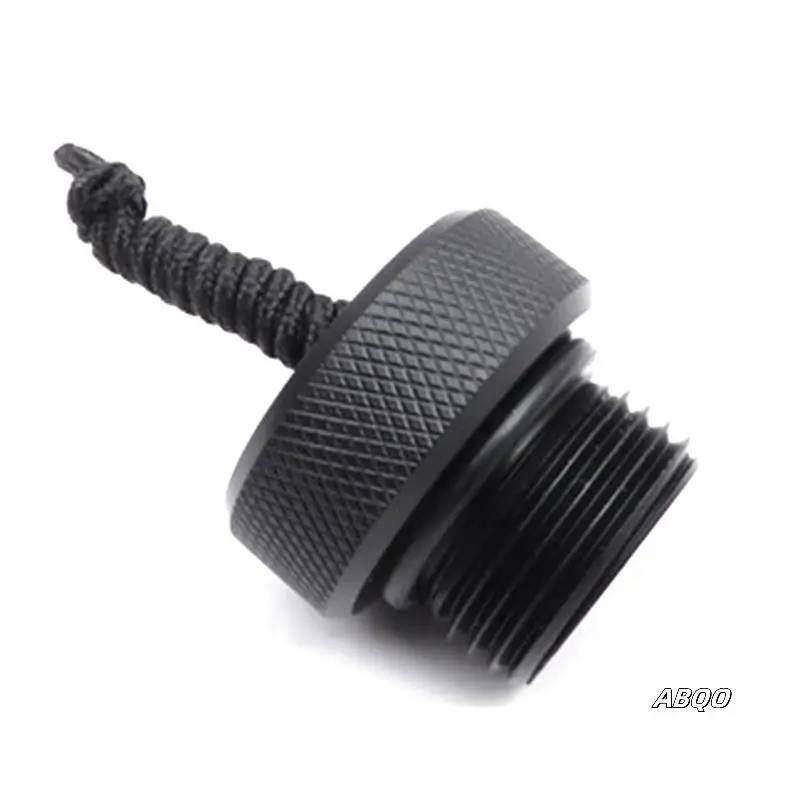 

4X Dust Plug Attach With Rope Diving Dust Cap For Scubas Tanks Valves End Cap Diving Dust Cap Dive Accessory Black