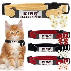 Personalized Cat Collar Nameplate Puppy Kitten Necklace with Pendant Safety Buckle Customized Nametag with Free Engraved ID Tag