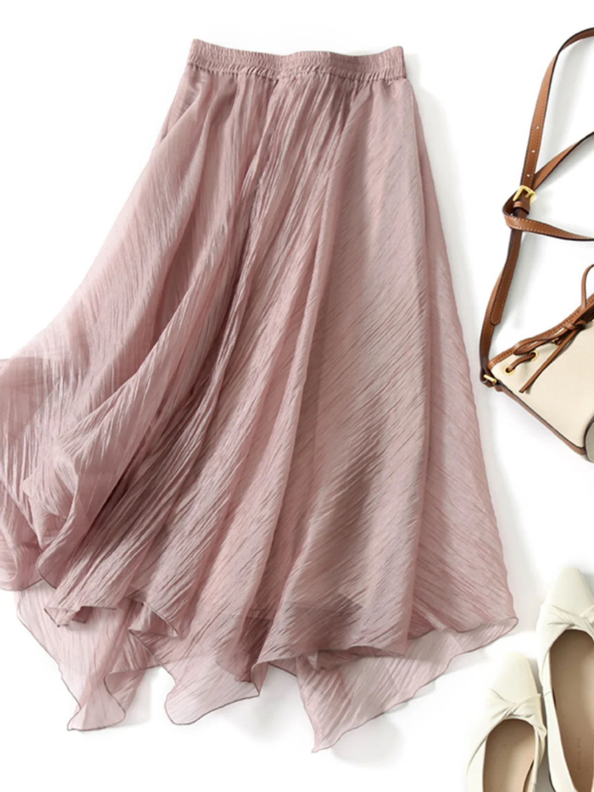 High Waist A-Line  Skirt Women's Summer Fashion Design Sensation Brand Withdrawal Midi Skirt Office Commute Style