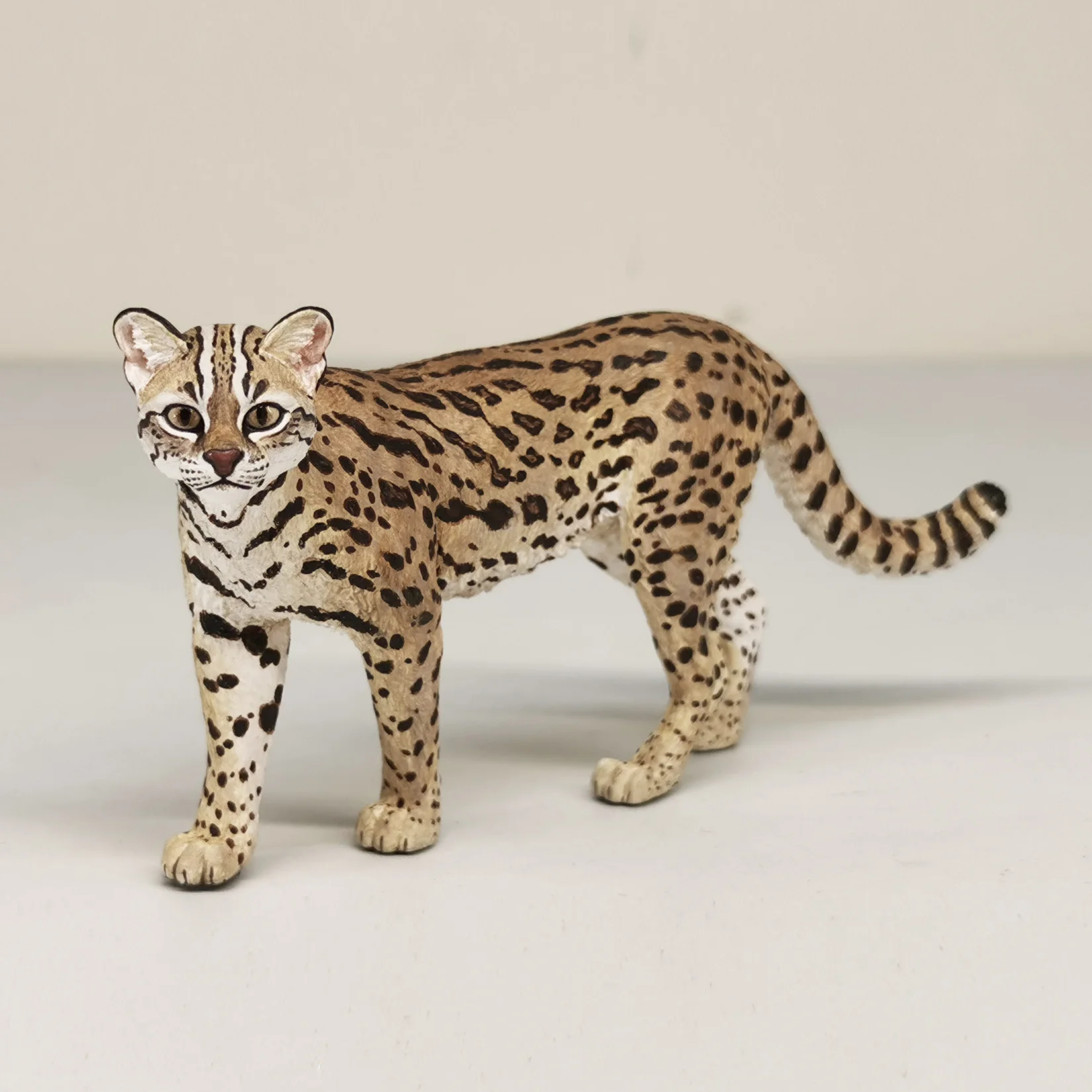 Unpainted Prionailurus Bengalensis Chinensis Model East China Leopard Cat Animal Figure Collectible Decoration Birthday Gift