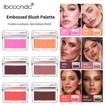 Matte Embossed Blush Palette Rosy Blusher Facial Blush Powder High Pigmented Pink Coral…