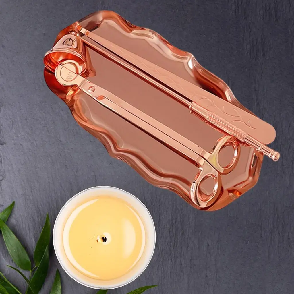 Candle Snuffer Bell with Wick Trimmer and Dipper Tool Stainless Steel Kit for Extinguishing Candles Wedding Party Home