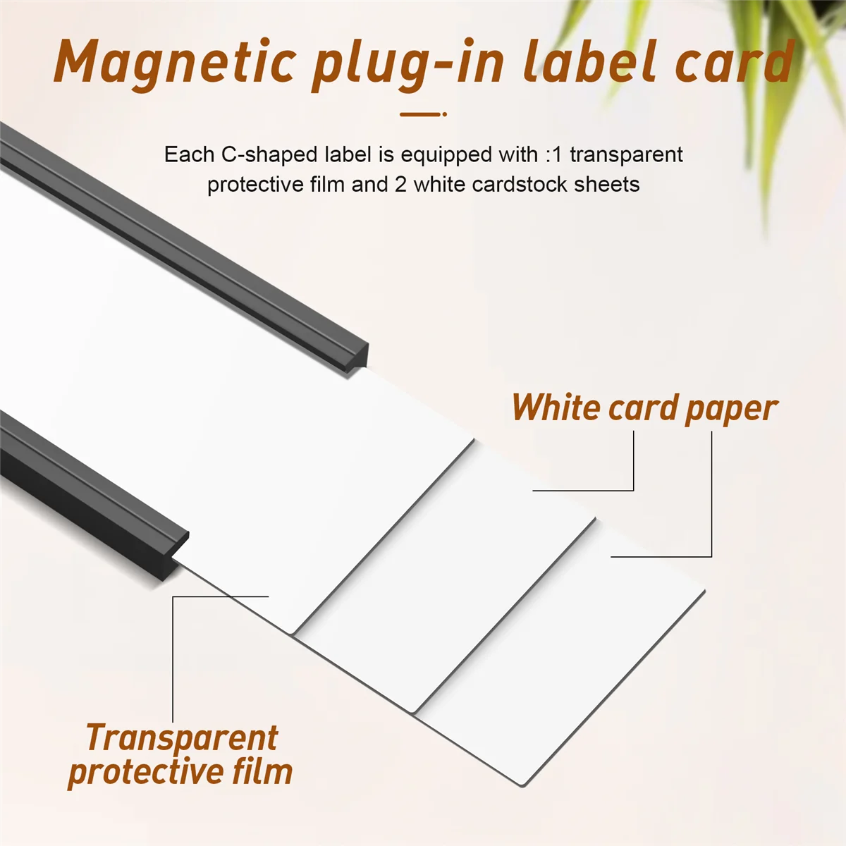 New 30Pcs Magnetic Label Holders with Magnetic Data Card Holders with Clear Plastic Protectors for Metal Shelf (1 x 3 Inch)