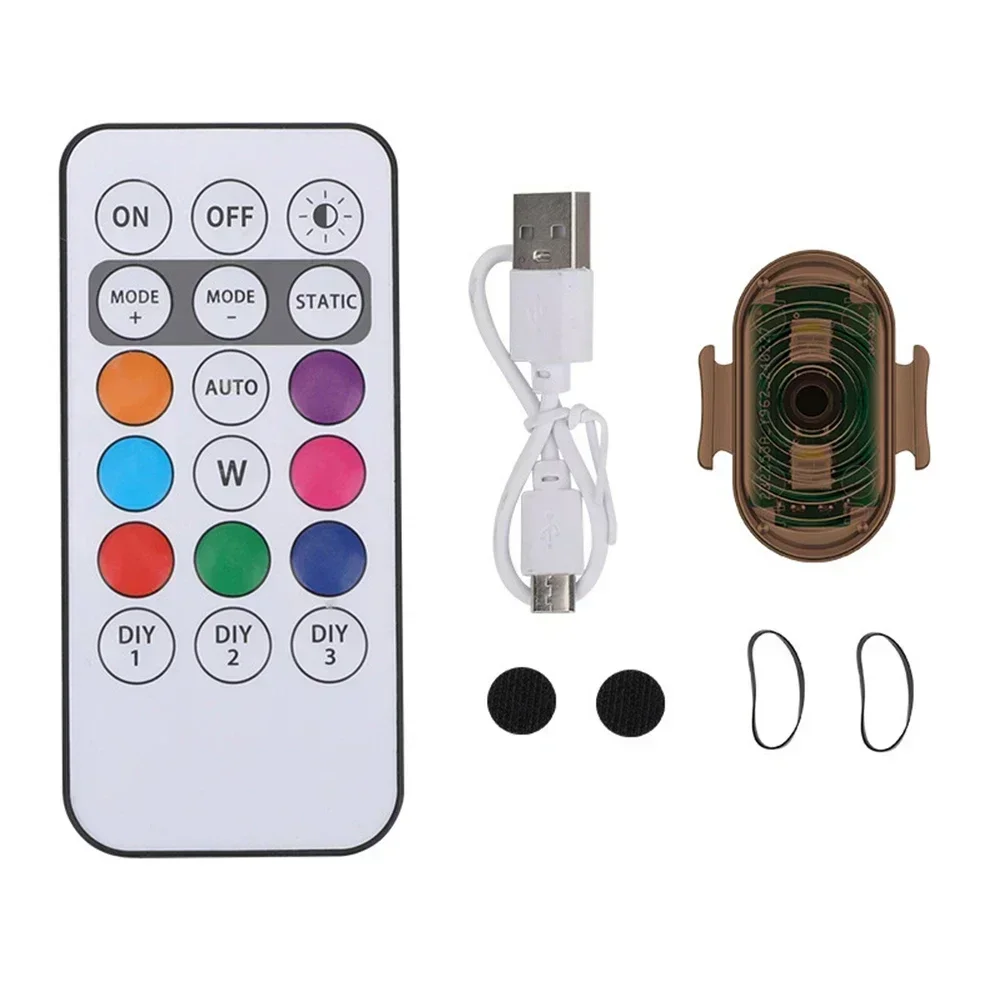 LED دراجة نارية ليلة الطائرات إشارة ستروب أضواء USB قابلة للشحن دراجة بدون طيار مع التحكم عن بعد تحذير مصباح إشارة #2