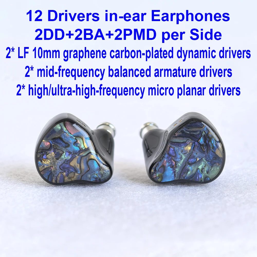 

Наушники HiFi IEM (внутриканальные мониторы) с 12 драйверами (2DD+2BA+2PMD), проводные, с планарно-магнитными излучателями, модель L222
