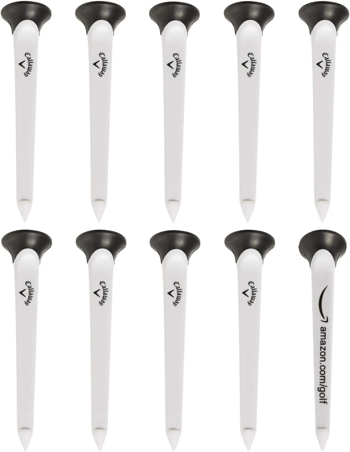 

Plastic Golf Tees with Rubberized Top, Low-Spin Launch, 10-Pack for Driving Range & Course