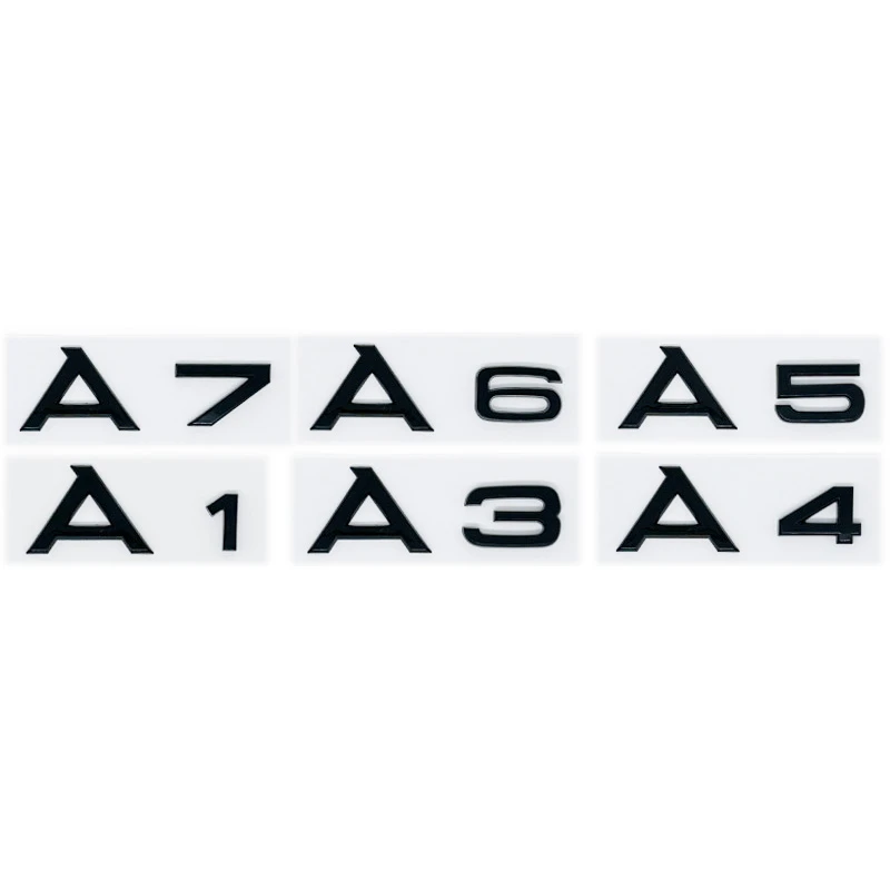 3D ABS Glossy Black Car Trunk Sticker for Audi A1/A3/A4/A5/A6/A7/A8/Q2/Q3/Q5/Q7/TT, Fit 2.0-5.0TDI & 30-55 TDI Engine Models