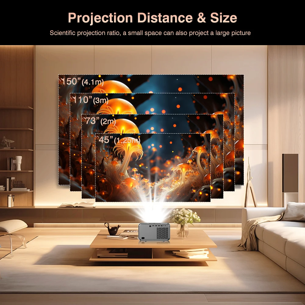 Touyinger H7 Autofocus Projector Full HD 1080P Outdoor Projector Wi-Fi Portable H6 Pro update version Projector LED Home Theater