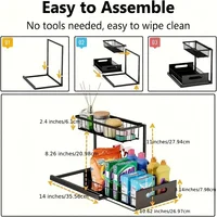 2-Tier Sliding Under Sink Organizer - Rustproof Metal Storage for Kitchen & Bathroom Cabinets,Ideal for Cleaning Supplies - Image 6