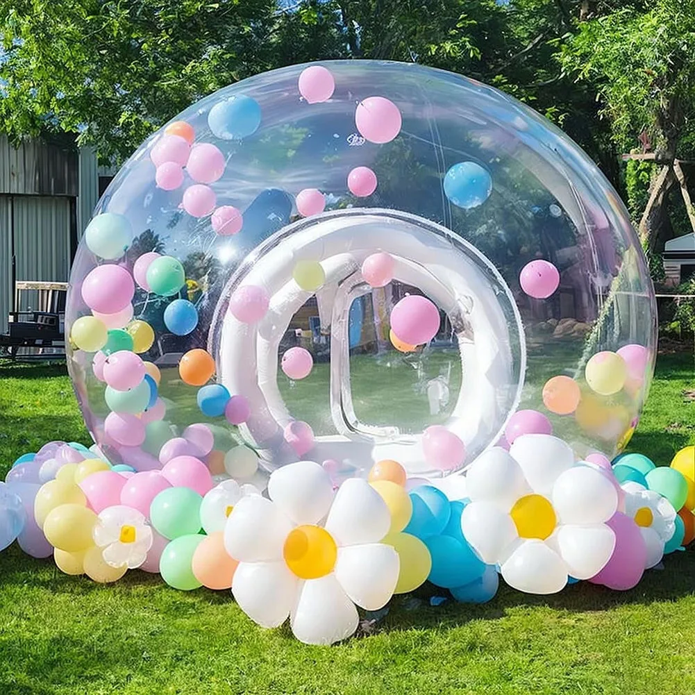 Outdoor Transparent Inflatable Bubble Tent With Balloons Inflatable Bubble House