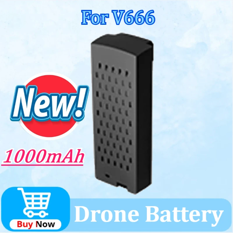 

Newly Upgraded 3.7V 1000mAh Replacement Drone Battery For V666 8K Drone Accessories Parts Powerful Replacement Batteries