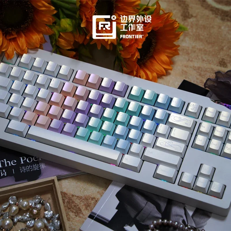 

Colorful Pearl Keycap Set Chery Profile PBT Silk-Screen Printing Character Process Custom Mechanical Keyboard Peripheral Keycaps