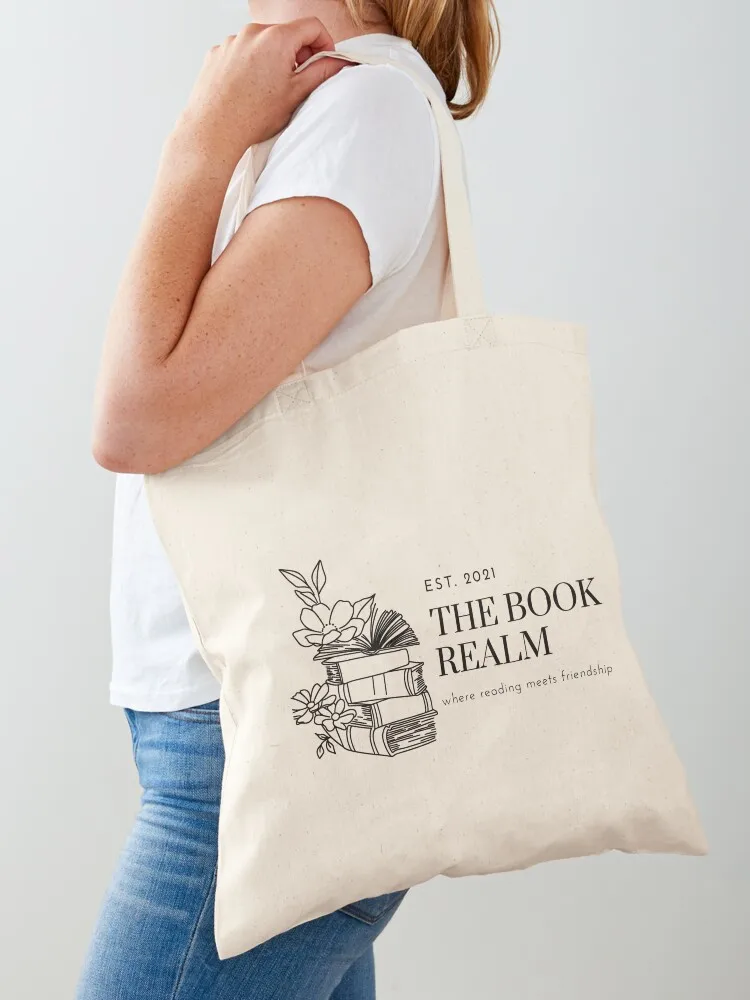 

The Book Realm EST. 2021 Tote Bag Women bags eco bag folding Shopping bags Big bag