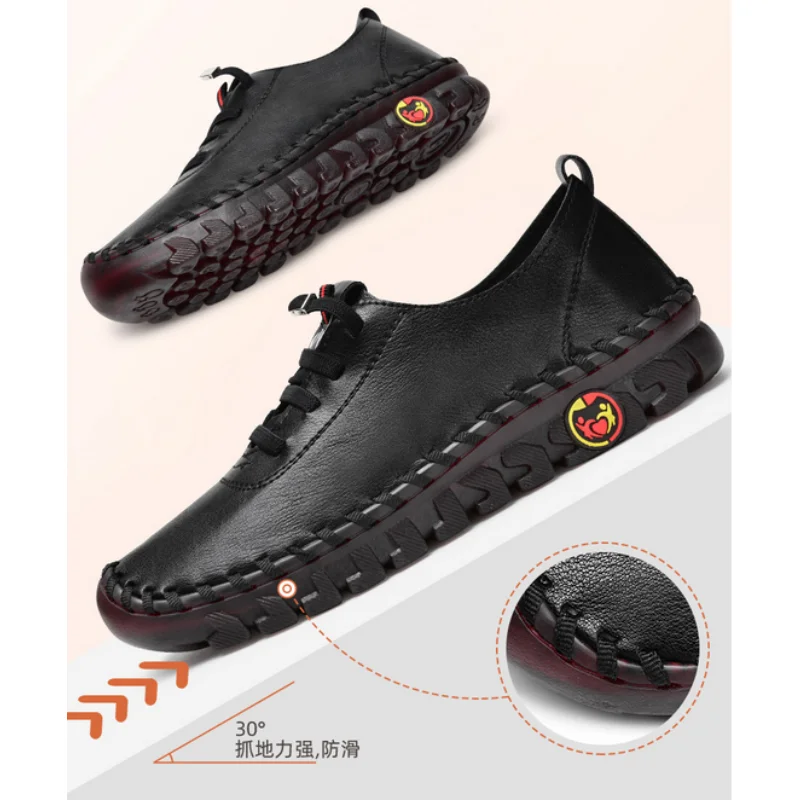 

Orthopedic Woman Spring Casual Shoes Wide Fit Flexible Mom Waterproof Flats Loafers Shockproof Moccasin Leather Shoes