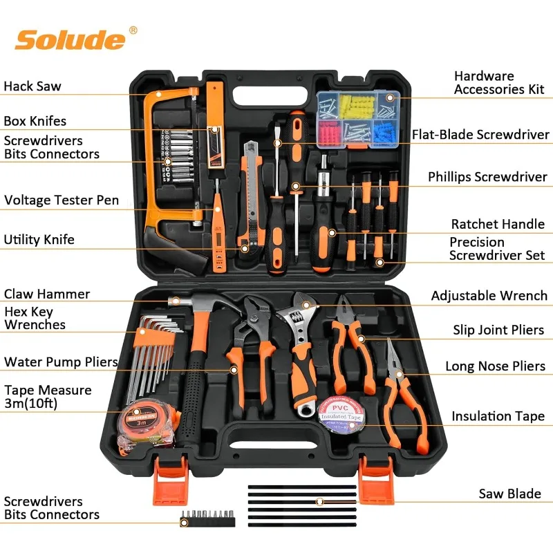 Tool Set,148-Piece Home Repair Tool Kit for Men Women College Students,Household Basic Hand Tool Sets