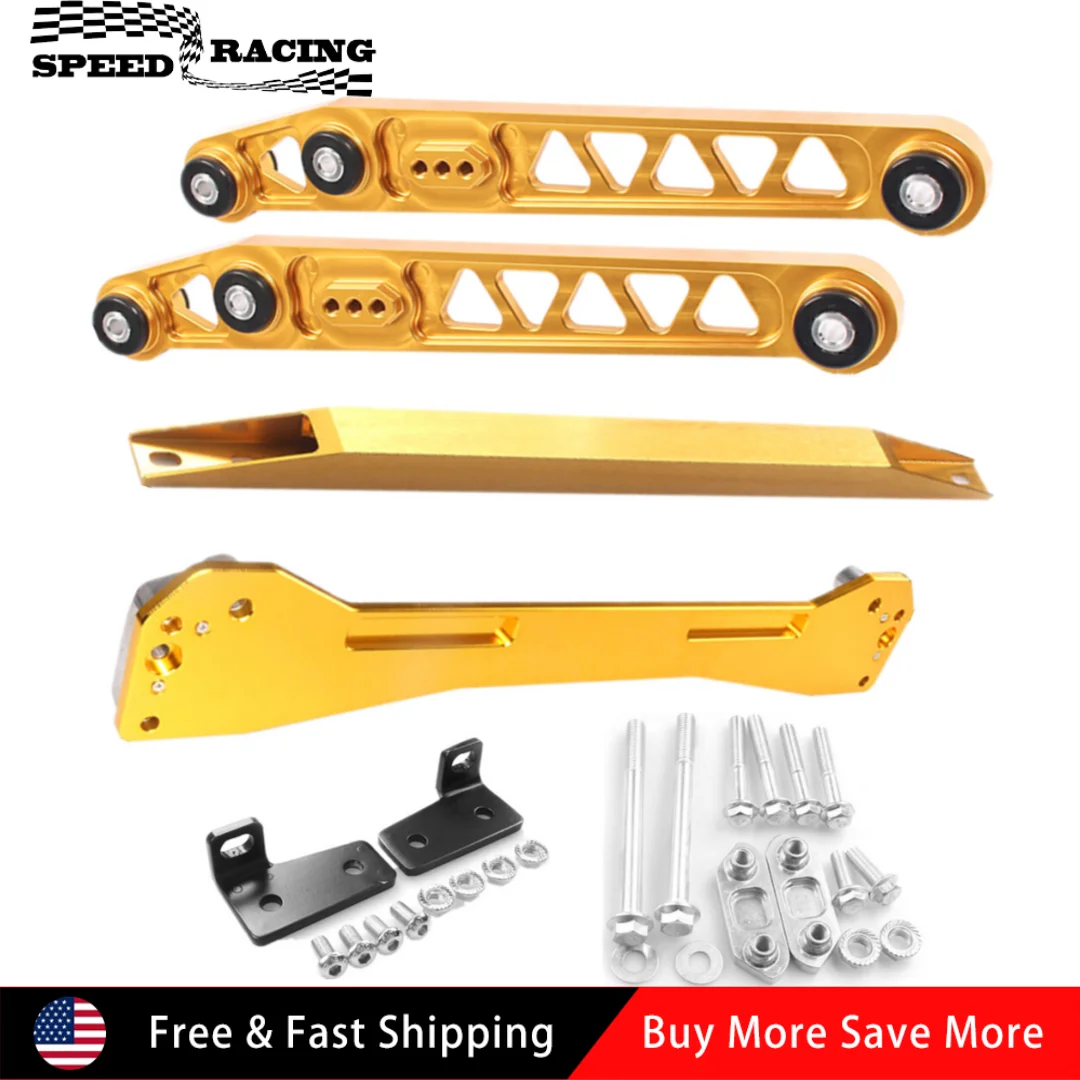 

Rear Lower Control Arm and Subframe Brace & Tie Bar Kit For 1996-2000 Honda Civic DX Coupe 2D Hatchback 3D Sedan 4D 1.6L Gold