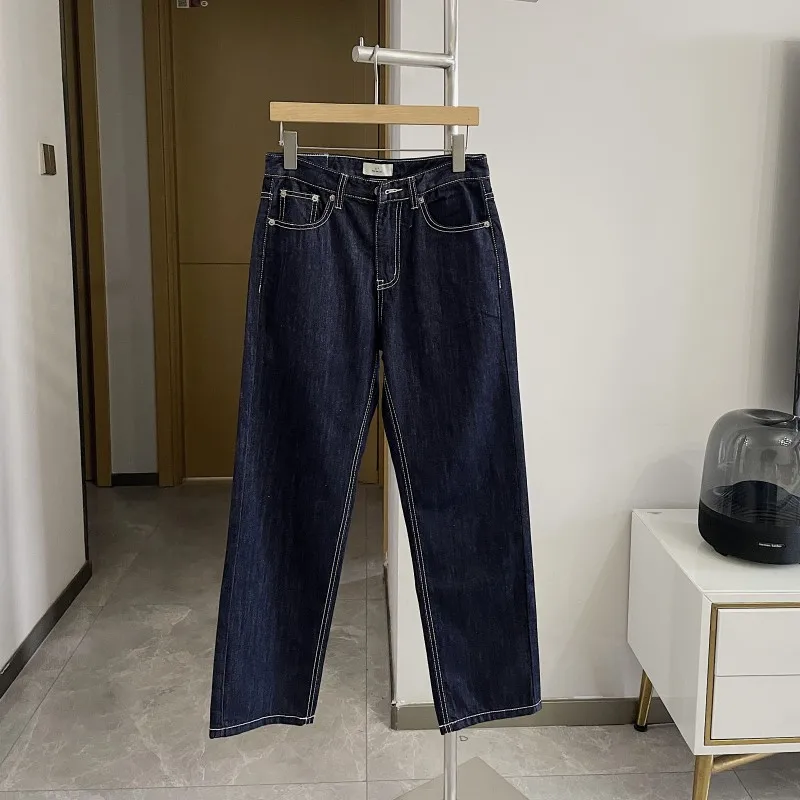 

Blue Straight Leg Wide Leg Jeans Men's Versatile Fashionable Ins Trendy Slimming Long Pants Spring Casual Wear