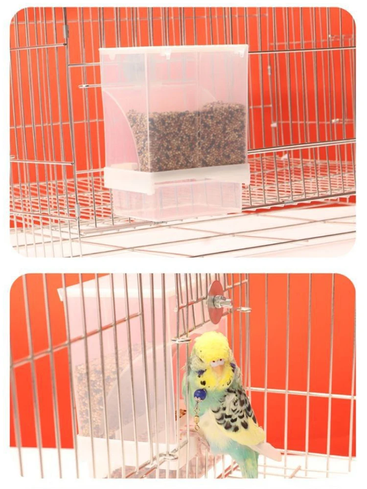 Papageienfutterbox, auslaufsicher, transparent, klare Futtervorrichtung für Papageien, langlebige Futterbox für Vögel – Detail 1