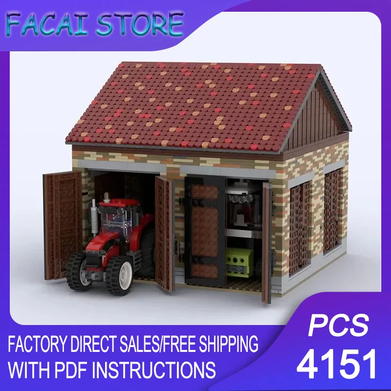 

City Street View Moc Building Bricks Modular Farm Shed Model Technology Blocks Christmas DIY Toy Construction Holiday Gifts