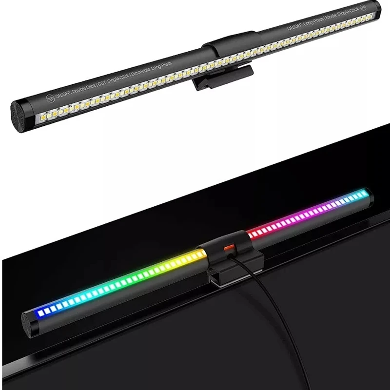 Monitor Light Bar LED Computer Screen Hanging Lights RGB Atmosphere Table Lamp for Work Study Read Gaming Stepless Dimmable
