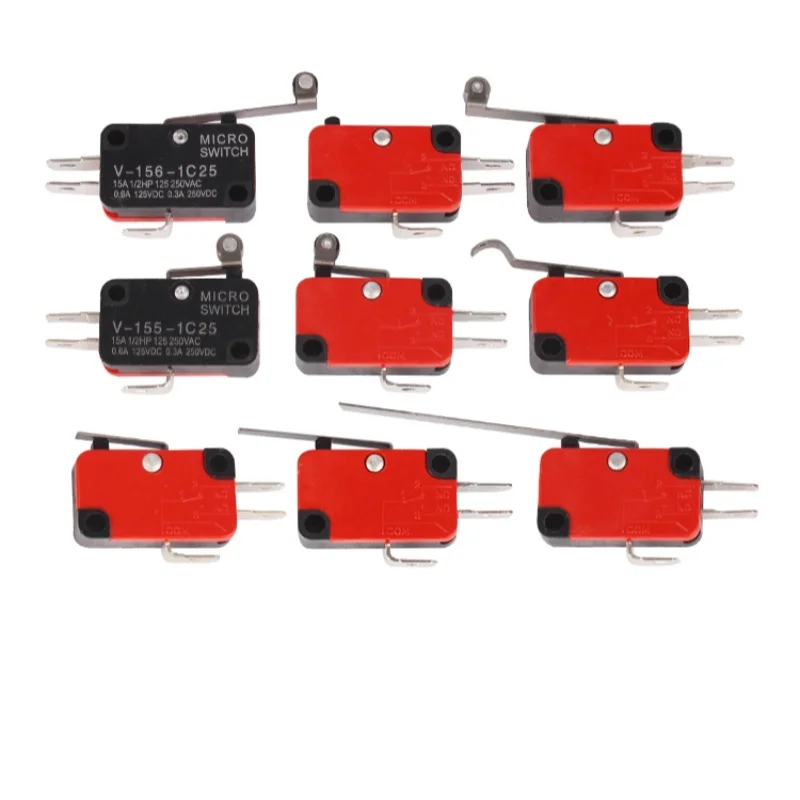 V-15 V-151 V-152 V-153 V-154 V-155 V-156-1C25 Micro Switch 16A 250VAC SPDT Momentary Travel Limit Switch 1NO1NC Lever Roller