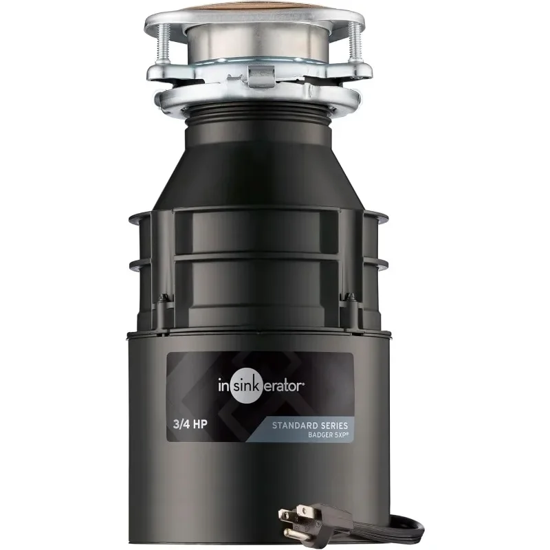 InSinkErator Badger 5XP Garbage Disposal with Power Cord, Standard Series 3/4 HP Continuous Feed Food Waste Disposer