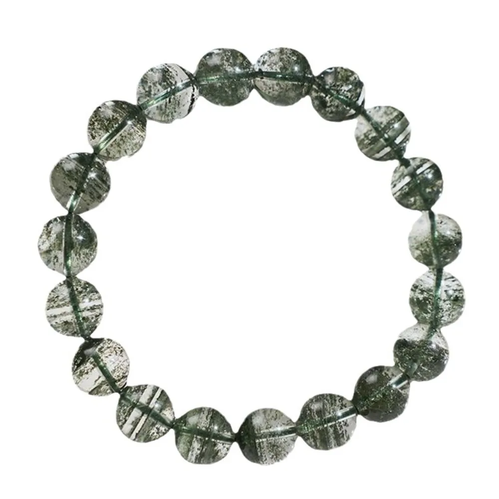 

KITYKISS Natural Green Phantom Quartz Crystal Bracelet - Christmas and New Year's Gift, Handmade Versatile Jewelry