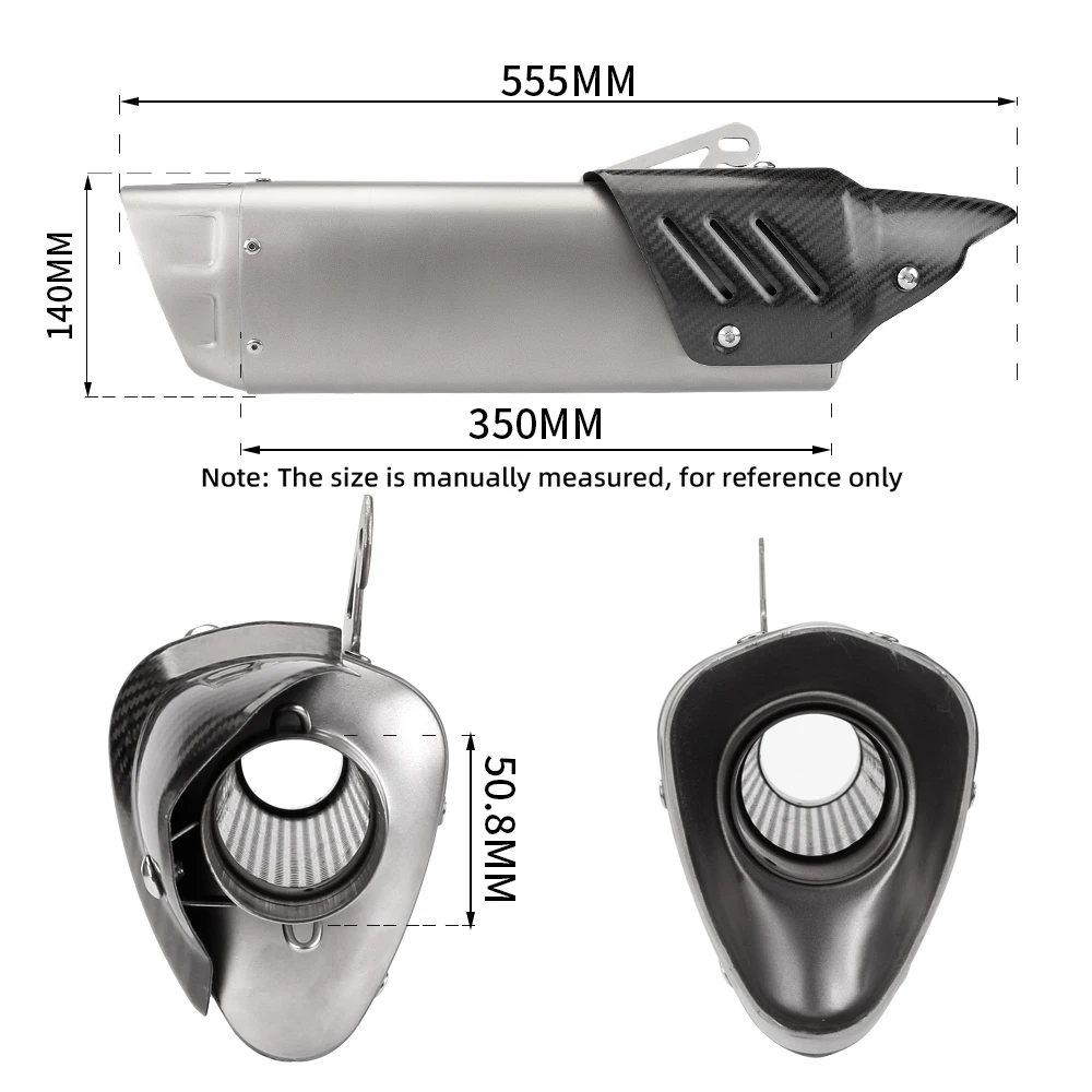 

51mm universal motorcycle exhaust muffler M1 with protective cover 51mm tube Ninja400 Z900 R15 CBR650R R3 ZX6R K12
