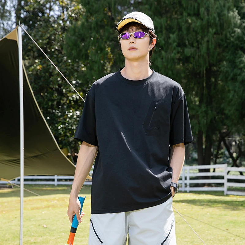 

Men's Summer Outdoor Quick-Dry Short Sleeve T-Shirt UV Protection Round Neck Couple Sports Top Moisture-Wicking Breathable