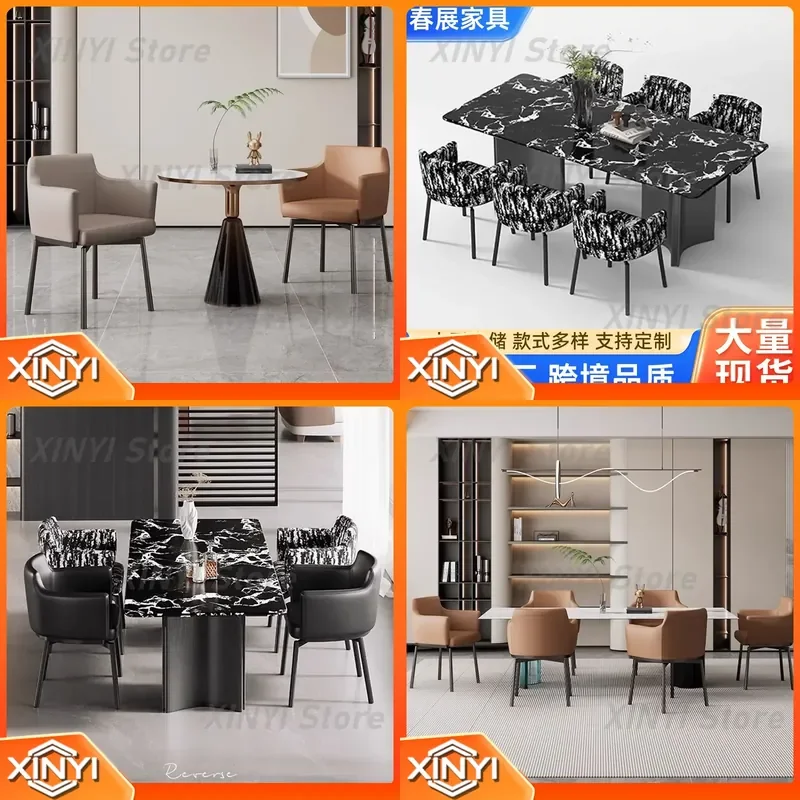 Italian Rotatable Dining Chair for Home Office Desk Book Study Leisure Use Designer Back Chair for Sales Negotiation Space