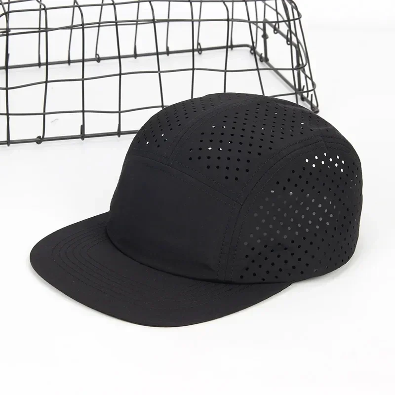 Szybkoschnące nylonowe dziury 5-panelowe czapki z daszkiem dla mężczyzn i kobiet Gorras Para Hombres Hiphop Skateboard Snapback Czapki dla mężczyzn