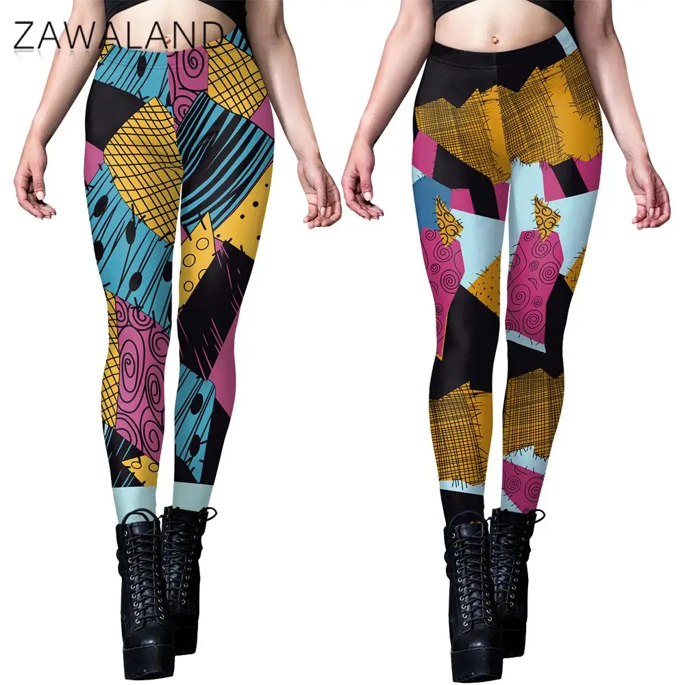 Zawaland Woman Leggings Skull Halloween Party Female Pants Fashion Fitness Tights Female Trousers Zombie Carnival Cosplay Bottom