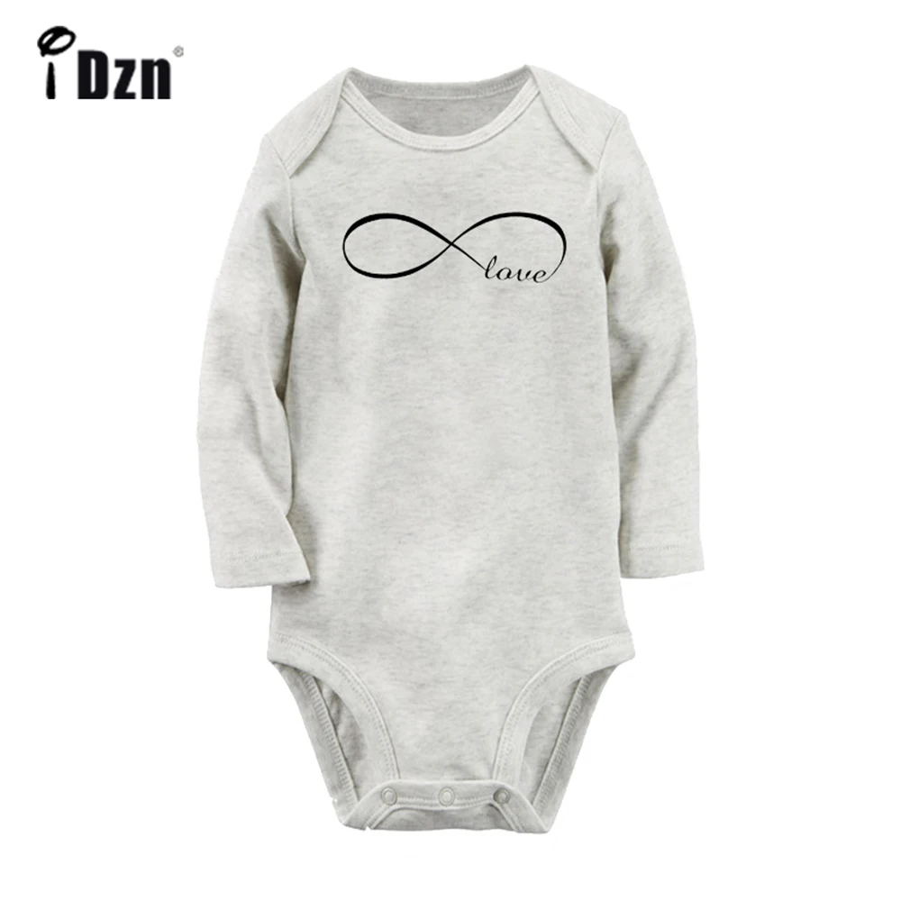 iDzn NEW INFINITY LOVE Symbol Cute Baby Rompers Baby Boys Girl Fun Print Bodysuit Infant Long Sleeves Jumpsuit Kids Soft Clothes