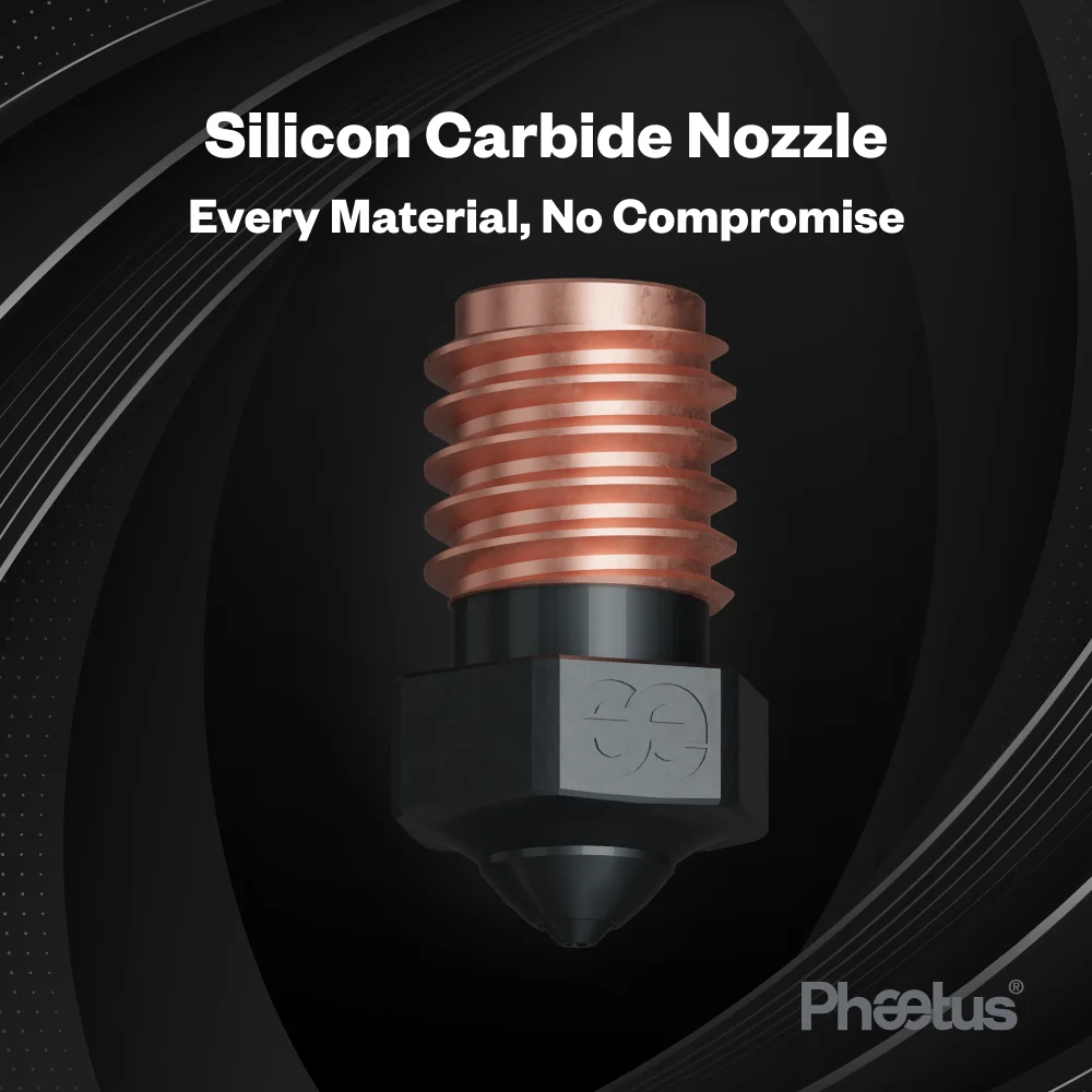 Phaetus Silicon Carbide V6 Nozzle Durable Reduce Stick For 3D Printer accessories Nozzles M6 Prusa Voron VzBoT Hotend view 5