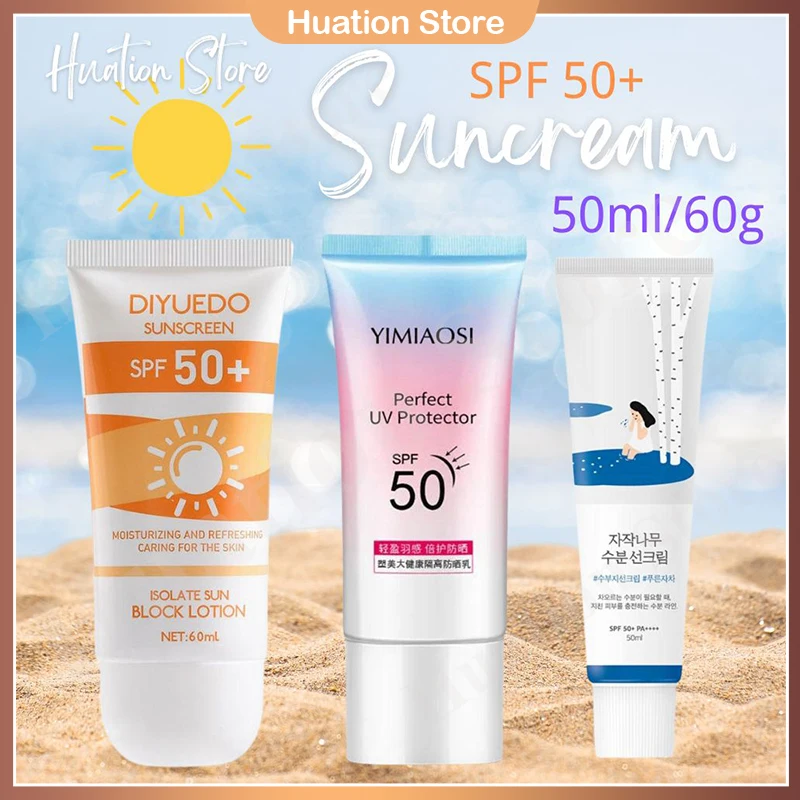 كريم واقي من الشمس يوميًا بعامل حماية من الأشعة فوق البنفسجية 50+ كريم مرطب للوجه من الشمس خفيف الوزن مقاوم للماء لجميع أنواع البشرة 50 مل/60 مل #1