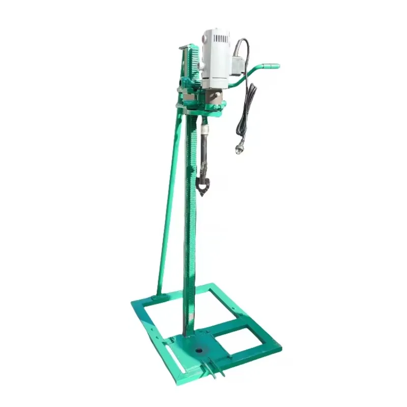 

Small portable household water well drilling rig 1.5KW single-person single-phase electric well drilling tool stand upright