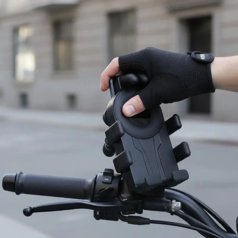 Motorcycle Phone Holder GPS Shockproof Phone Handlebar Rearview Mirror Mount