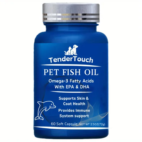 60 Capsules Amazing Omega 3 Fish Oil for Dogs and Cats - Omega 3 for Dogs and Cats Shedding and Skin Health For Dog Dry Skin