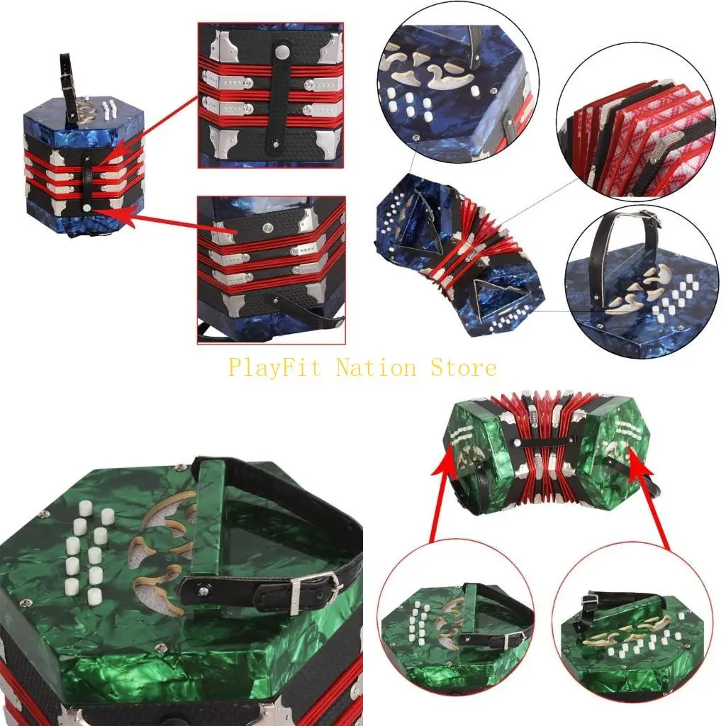 

242F Аккордеон Концертина, 20 кнопок, 40 язычков, шестигранный аккордеон, клавишный инструмент