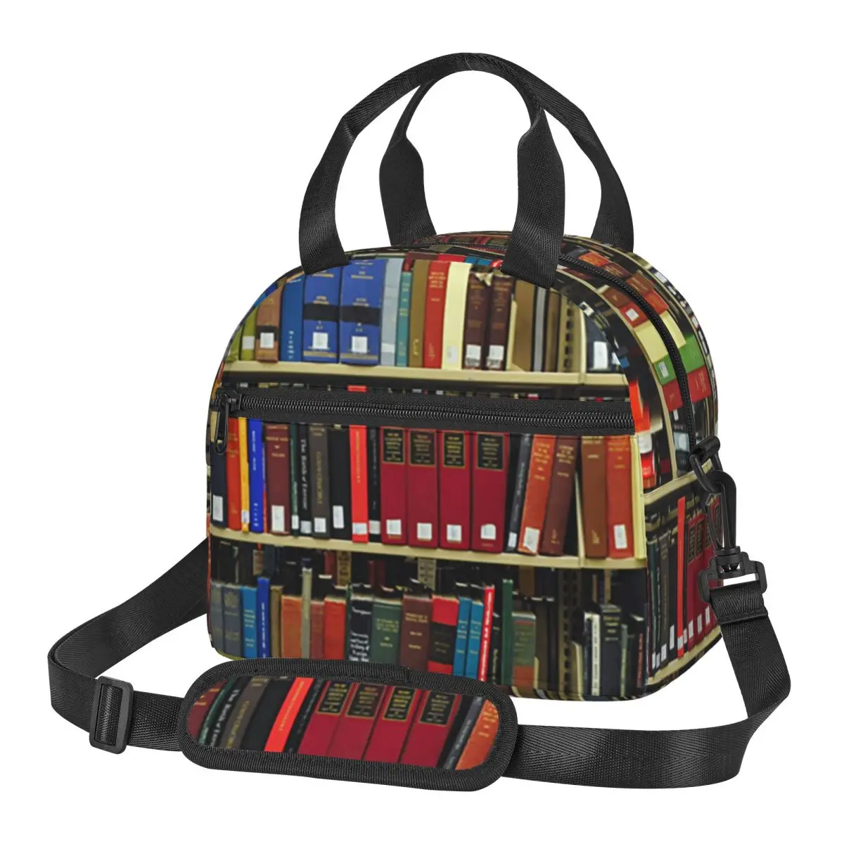 Education Library Book Insulated Lunch Bag for School Bento Storage Food Boxes Leakproof Cooler Thermal Lunch Box Tote