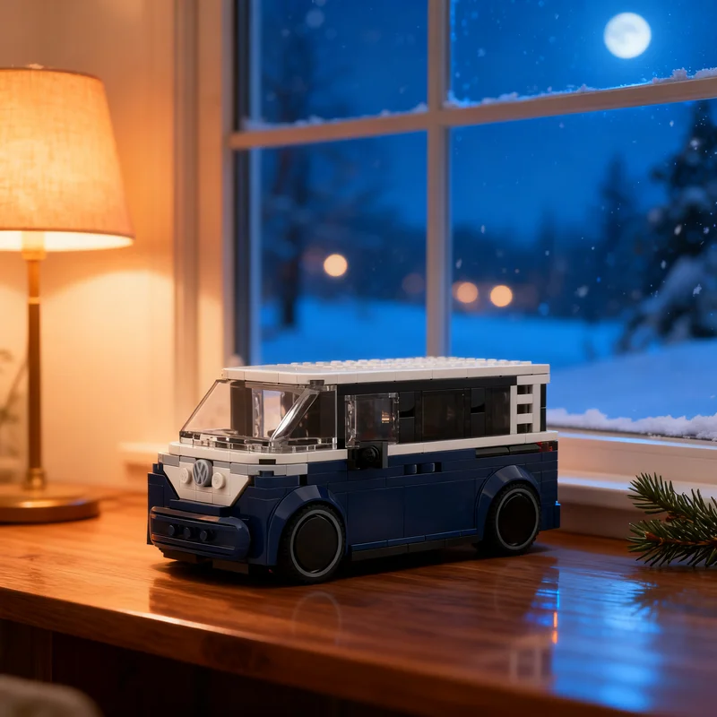 353pcs MOC city Champions Volkswagened ID.BUZZ (ID BUZZ) Dark Blue Model Christmas Gift DIY Home Decor Collectible Desk Ornament